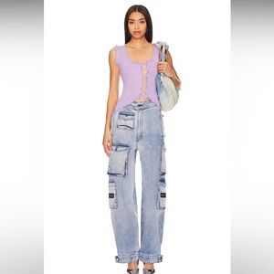 NWT XS EB Denim Cargo Pants in Rain Wash